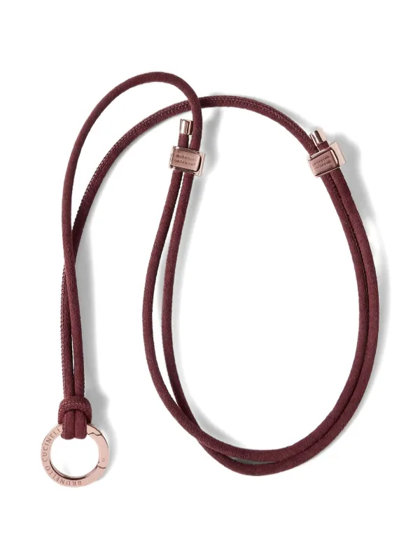 Brunello Cucinelli Alcantara Glasses Cord with Monili in Red