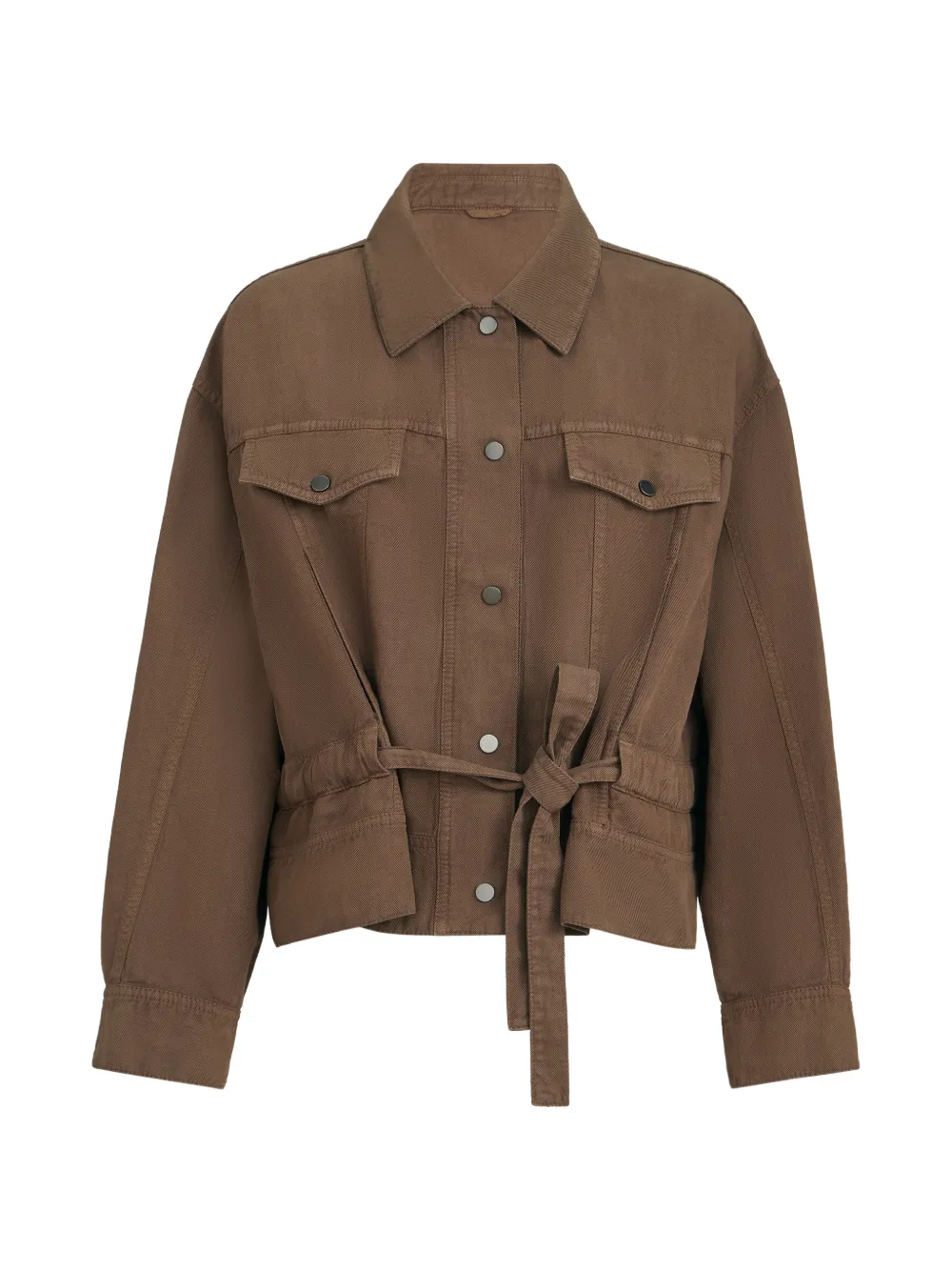 Brunello Cucinelli jacket in cotton and linen cover with monili - Marrone