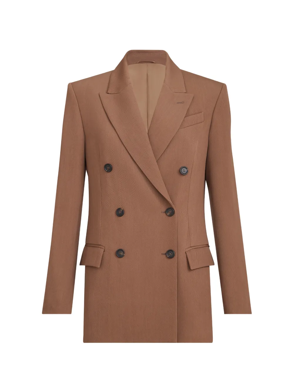 Brunello Cucinelli virgin-wool and viscose tricotine blazer with monili - Marrone