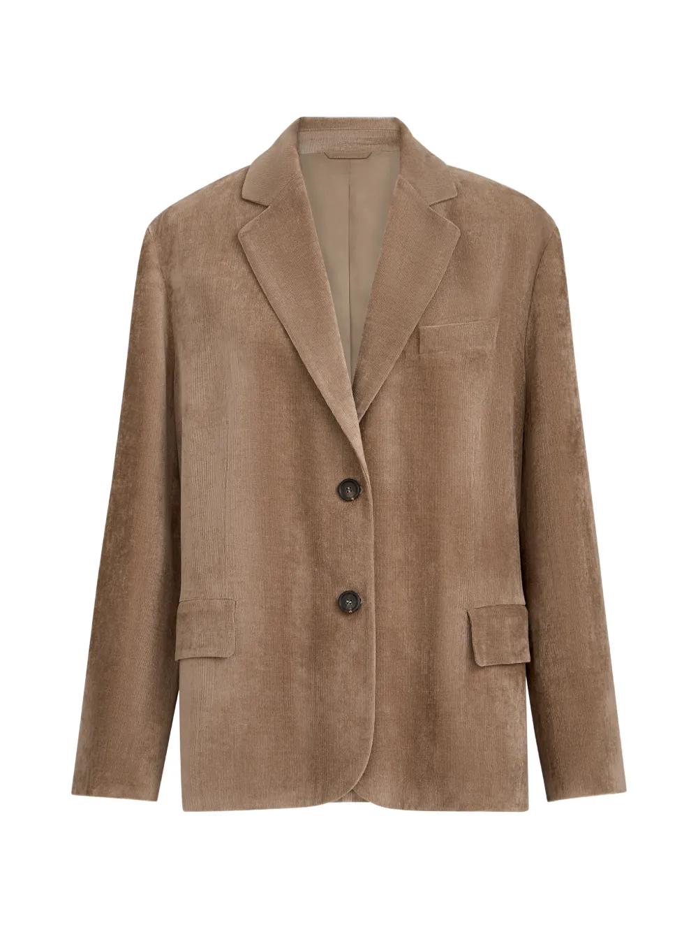 Brunello Cucinelli fluid corduroy blazer with monili - Nude