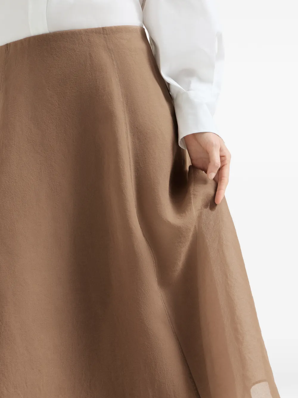 Brunello Cucinelli Zijden ronde rok Beige