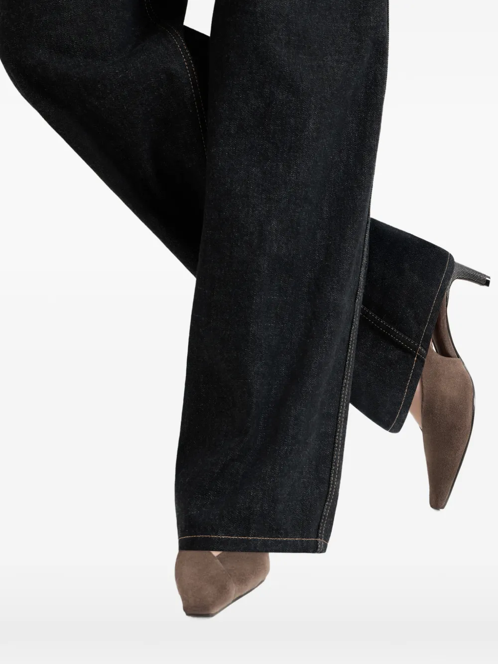 Brunello Cucinelli Suède slingback pumps Bruin