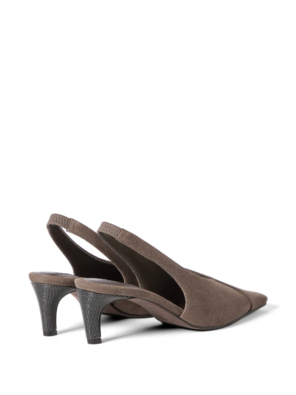 Brunello Cucinelli Suède slingback pumps Bruin