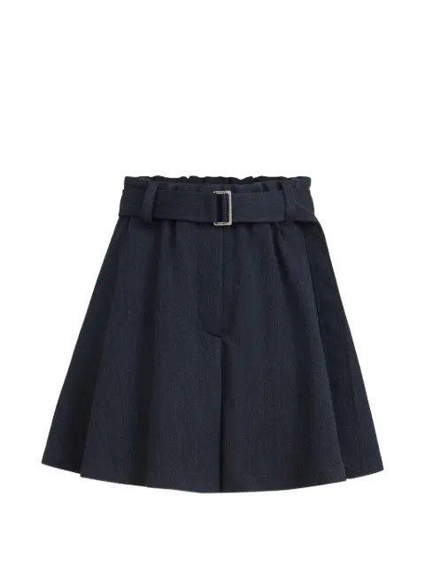 Brunello Cucinelli jupe-pantalon en crêpe de laine vierge chevron avec Monili