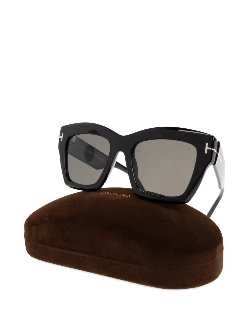 TOM FORD Eyewear T-logo cat-eye zonnebril Zwart