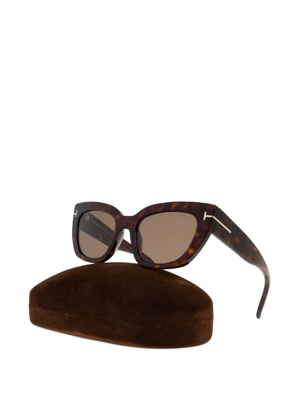 TOM FORD Eyewear Zonnebril met schildpadschild-design Zwart