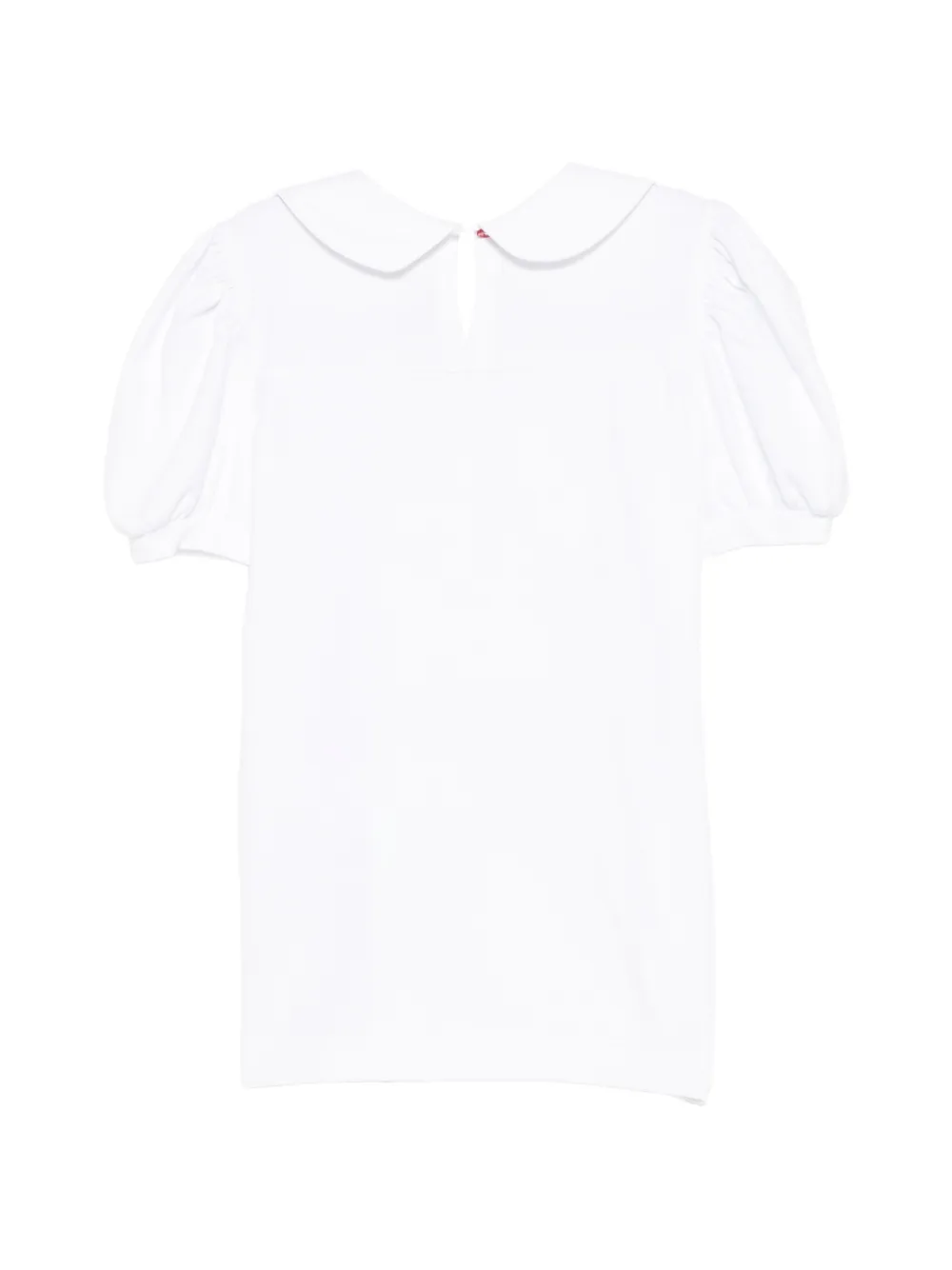 Monnalisa T-shirt met borduurwerk en ruches Wit