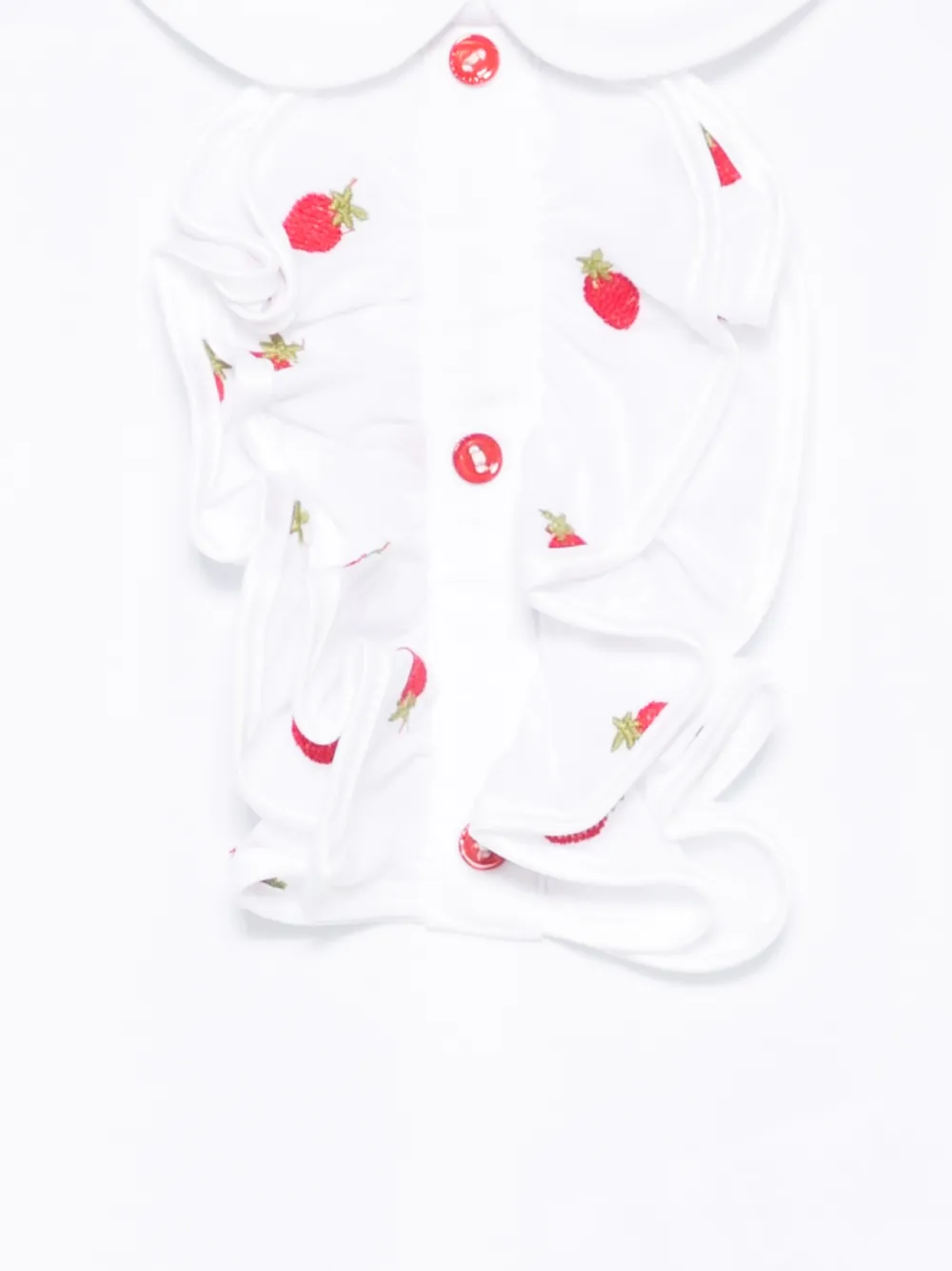 Monnalisa T-shirt met borduurwerk en ruches Wit