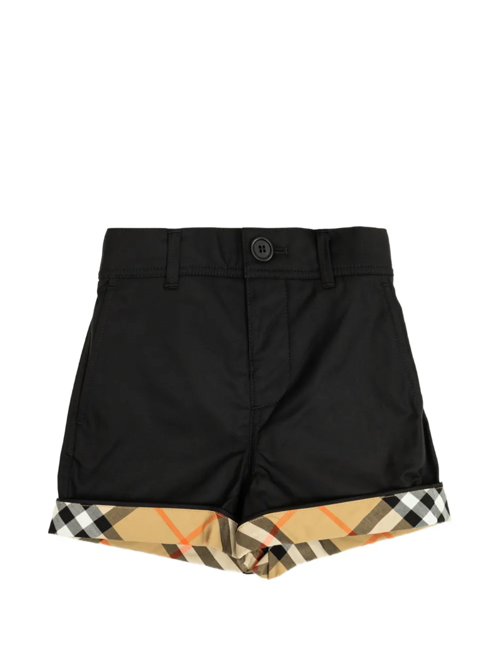 Burberry Kids checked-cuff shorts - Black