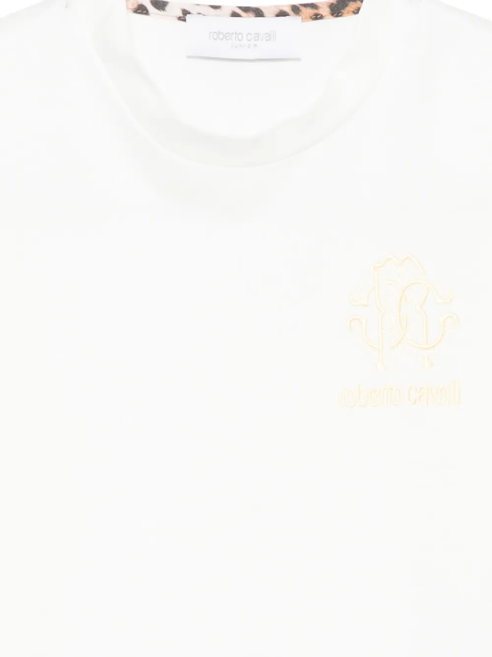 Roberto Cavalli Junior T-shirt met geborduurd logo Wit