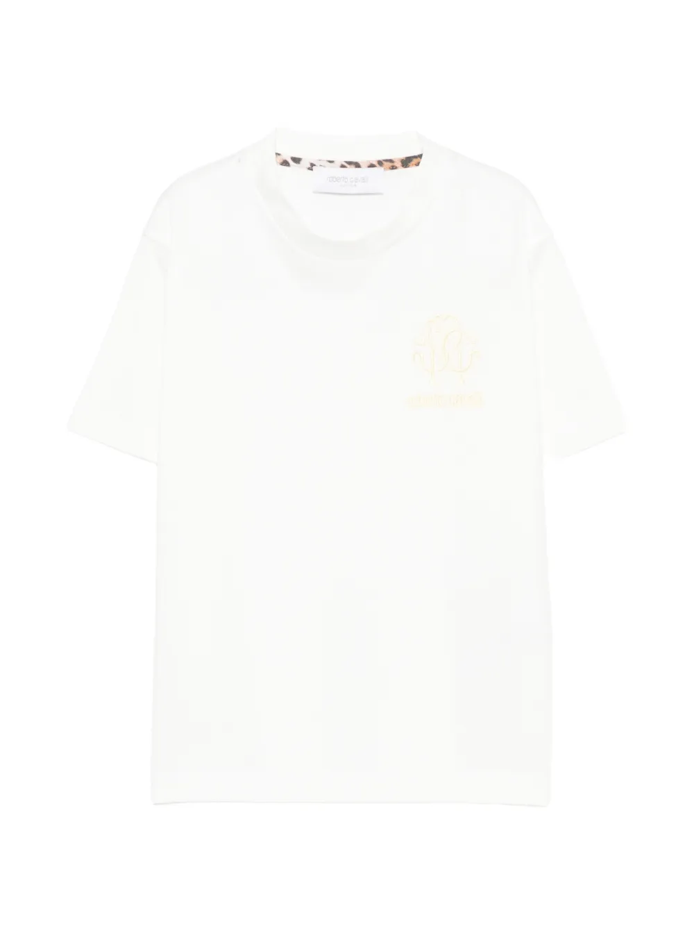 Roberto Cavalli Junior logo-embroidered T-shirt - Bianco