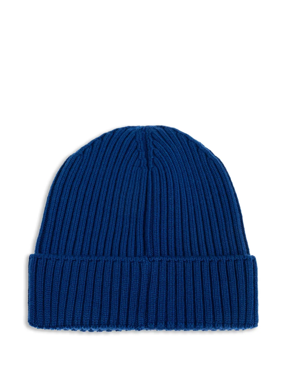Moncler Enfant Ribgebreide wollen muts met logopatch Blauw