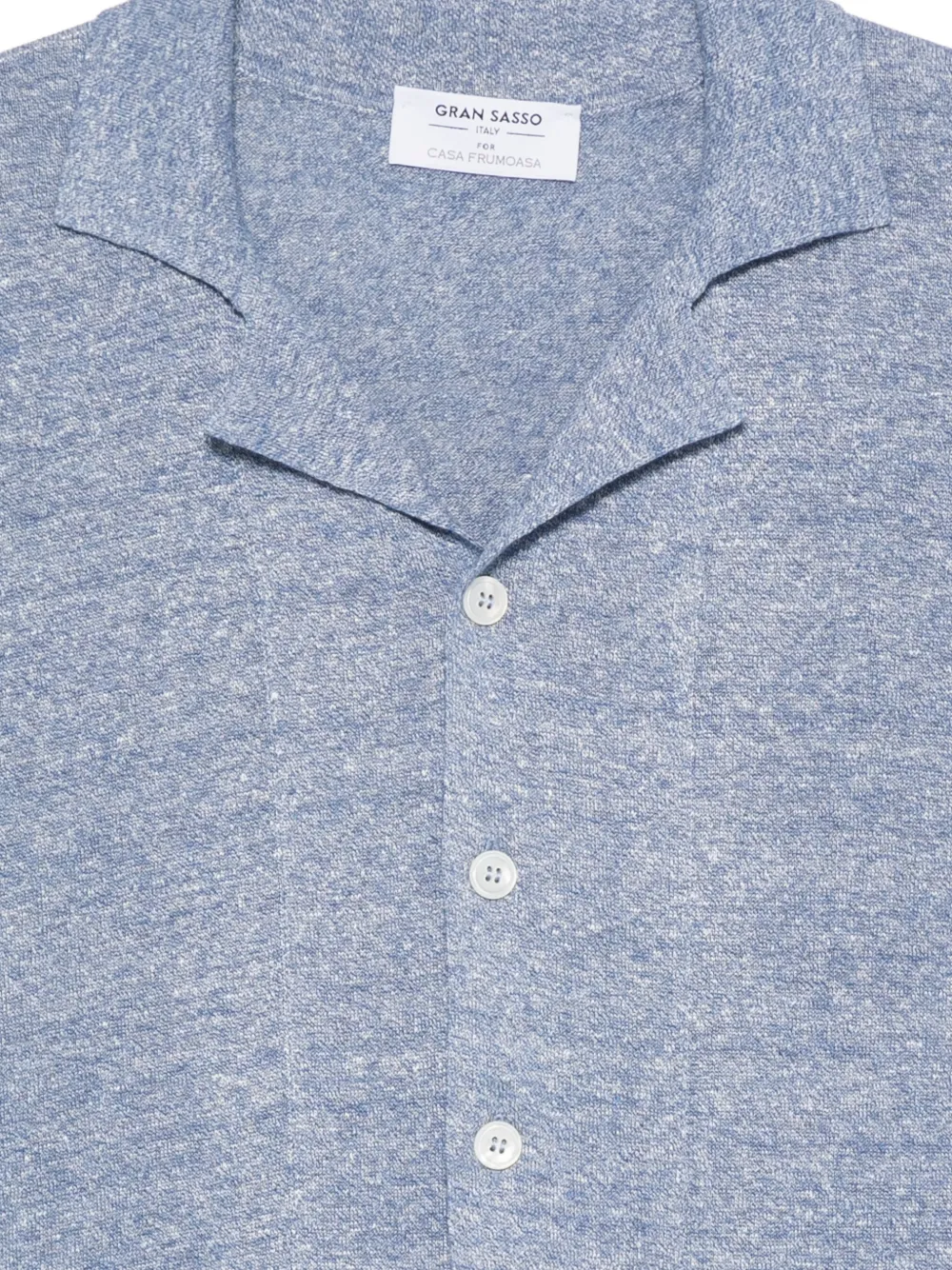 Gran Sasso Button-down poloshirt met korte mouwen Blauw