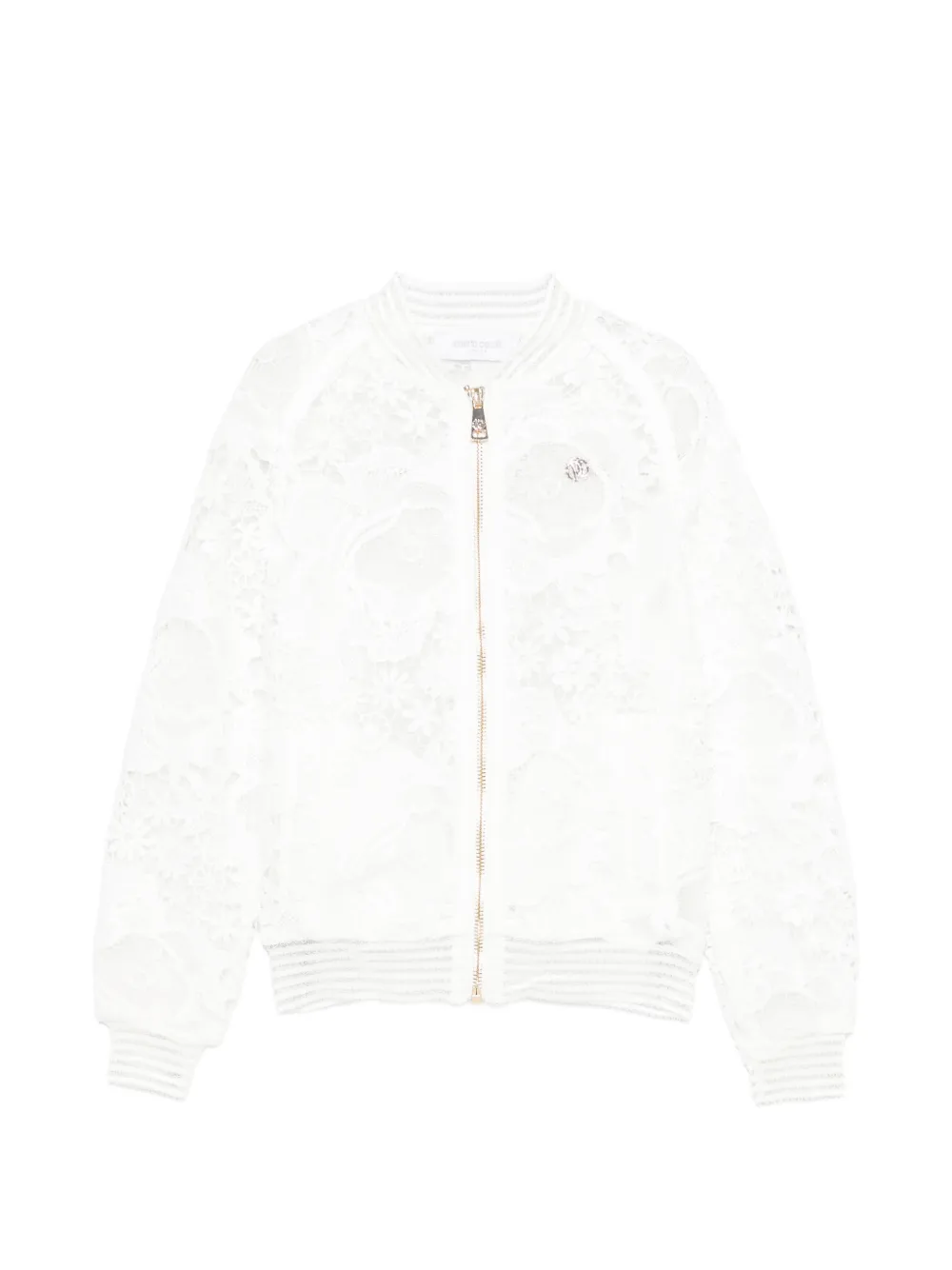 Roberto Cavalli Junior floral-lace jacket - Weiß