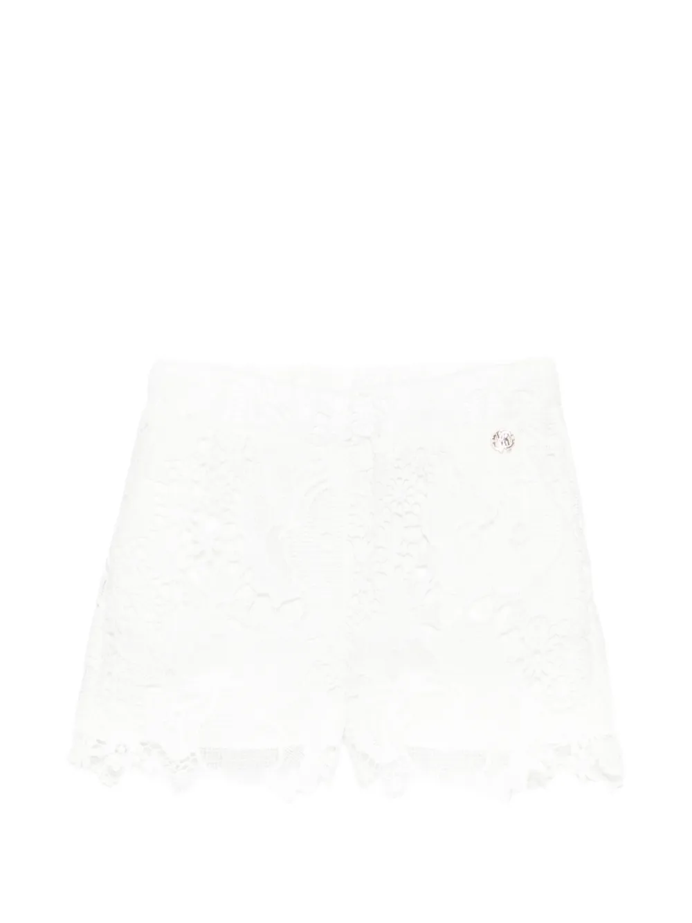 Roberto Cavalli Junior floral-lace shorts - Weiß