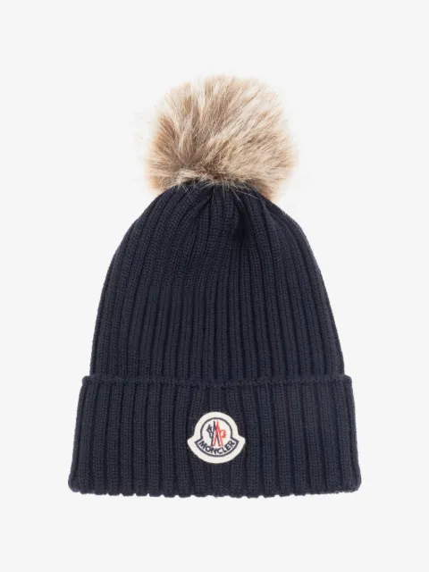 Moncler Enfant bonnet en maille côtelée