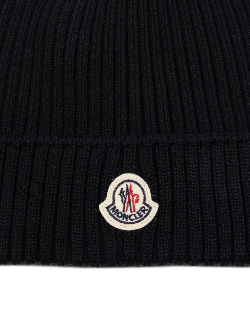 Moncler Enfant Ribgebreide muts Zwart
