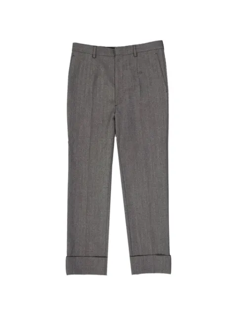 Prada herringbone-pattern wool trousers
