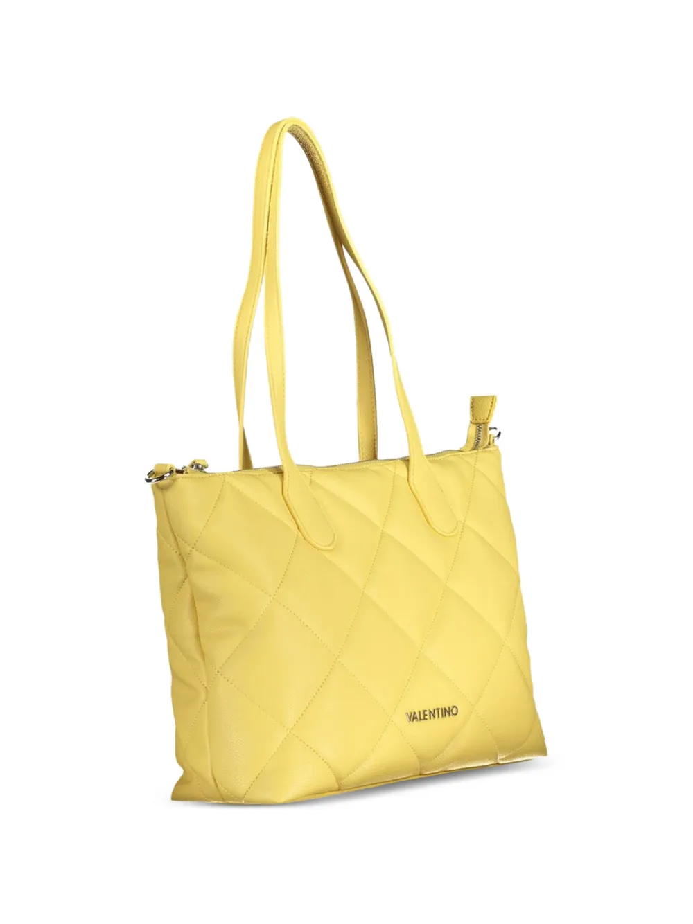 MARIO VALENTINO Gewatteerde shopper met logo Geel