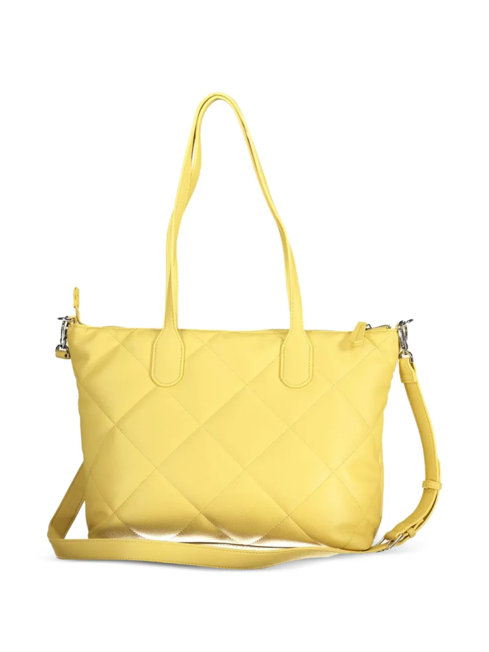 MARIO VALENTINO Gewatteerde shopper met logo Geel