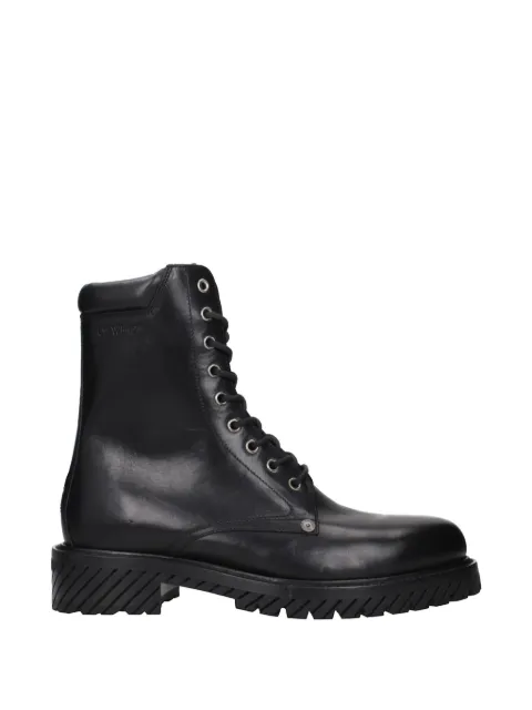 Off-White lace-up leather boots