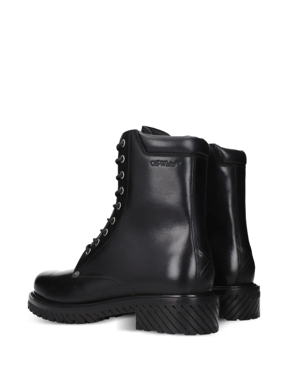 Off-White lace-up leather boots Zwart