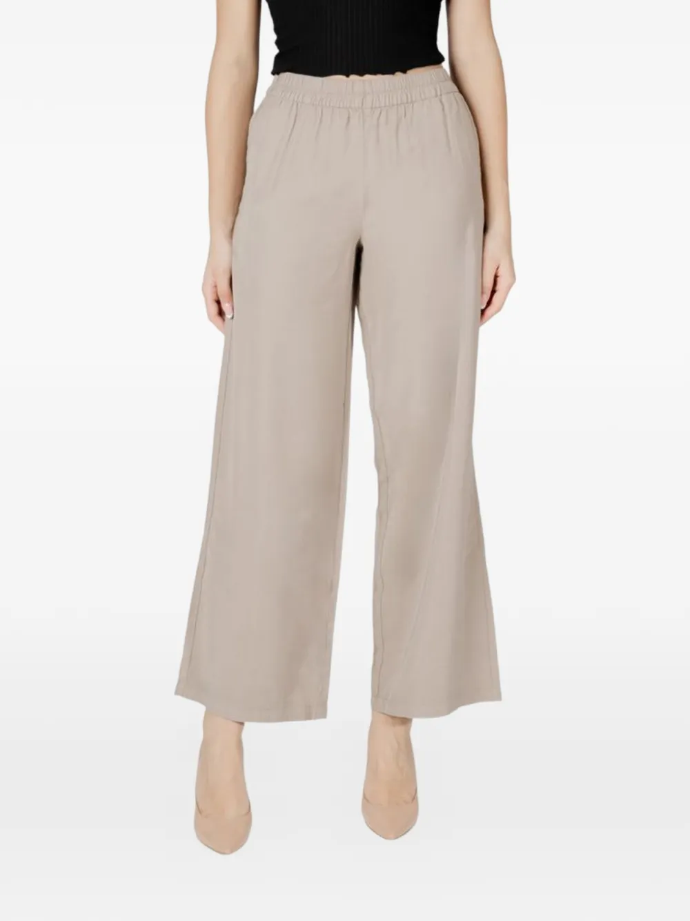 ONLY Onlaris elasticated-waist wide-leg trousers - Toni neutri