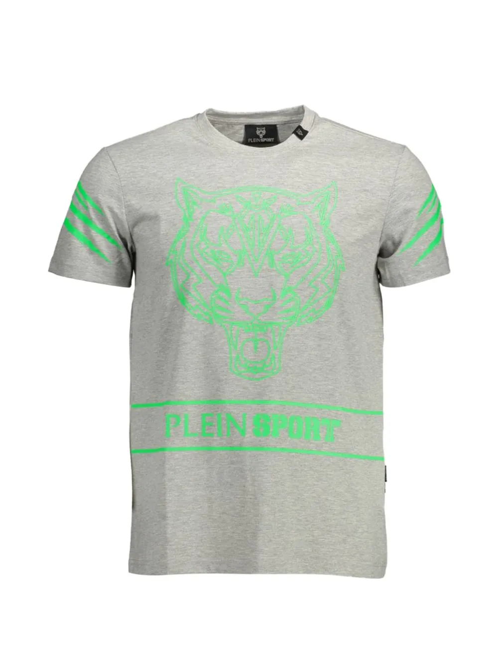 Plein Sport tiger-print cotton T-shirt - Grigio