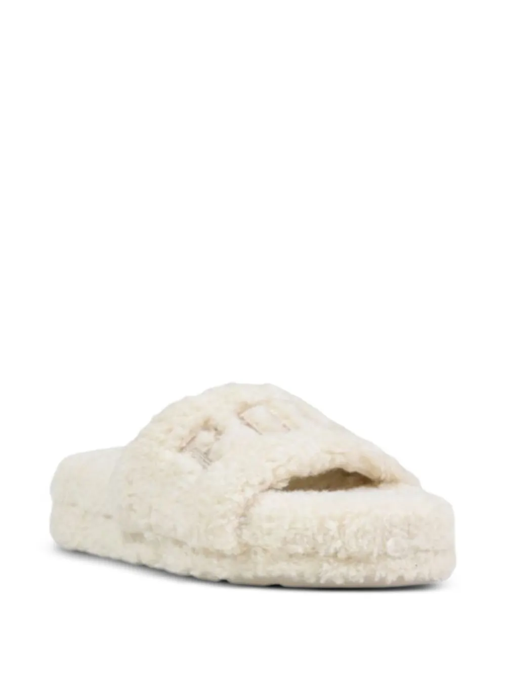 Polo Ralph Lauren fleece logo-embroidered sandals Beige