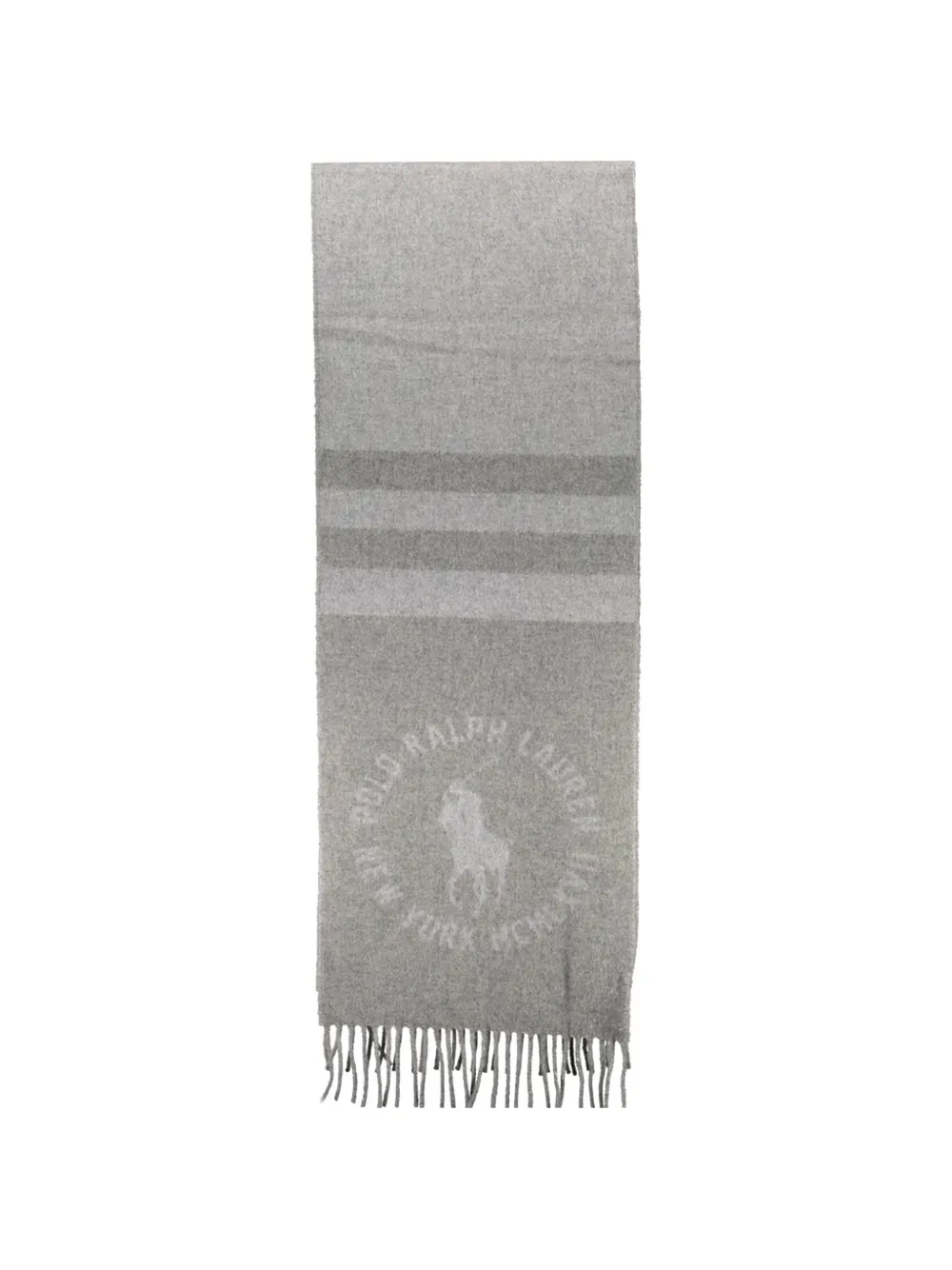 Polo Ralph Lauren logo-print striped scarf - Grigio