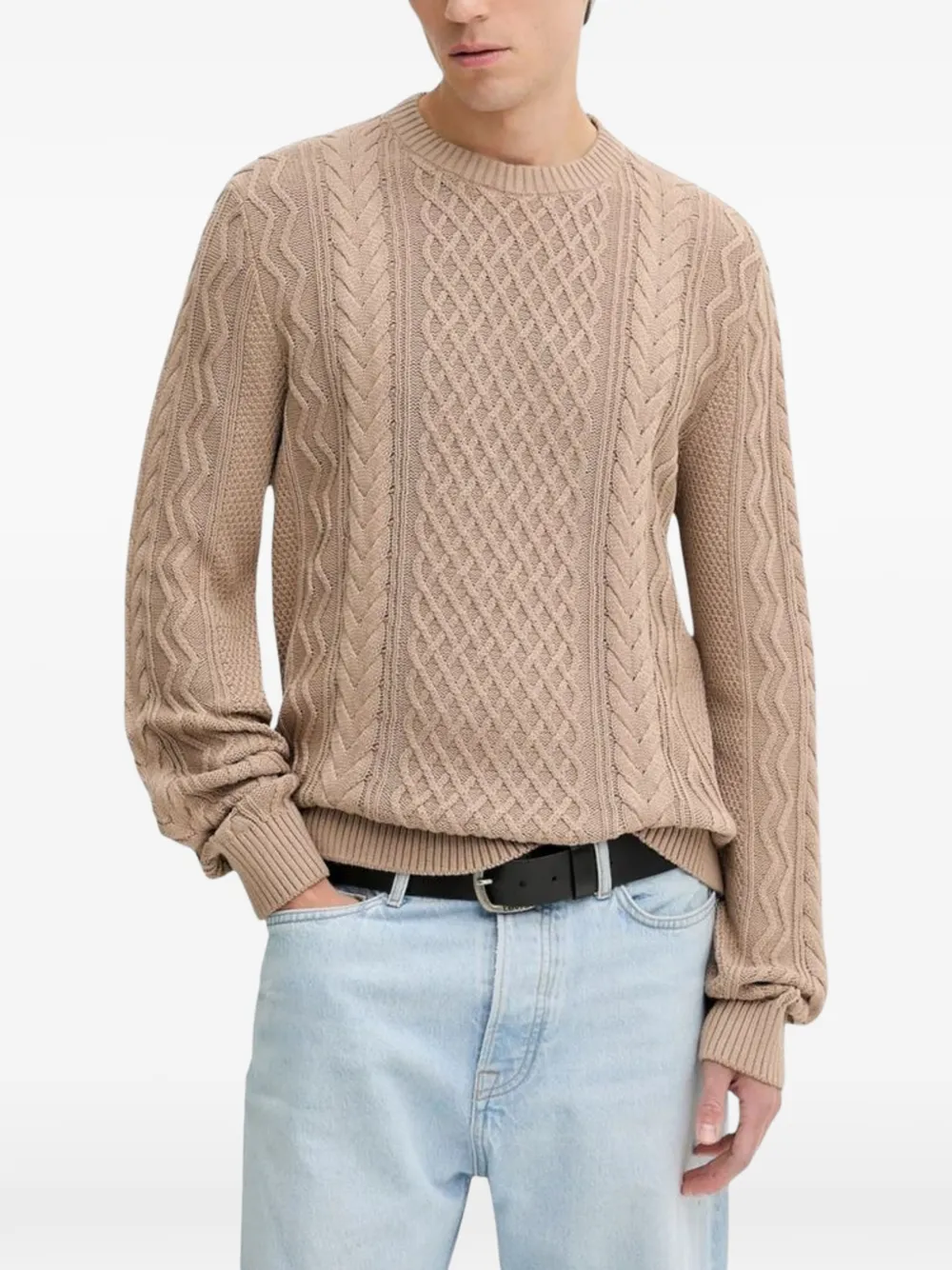 Tommy Jeans crew neck cable-knit sweater - Toni neutri