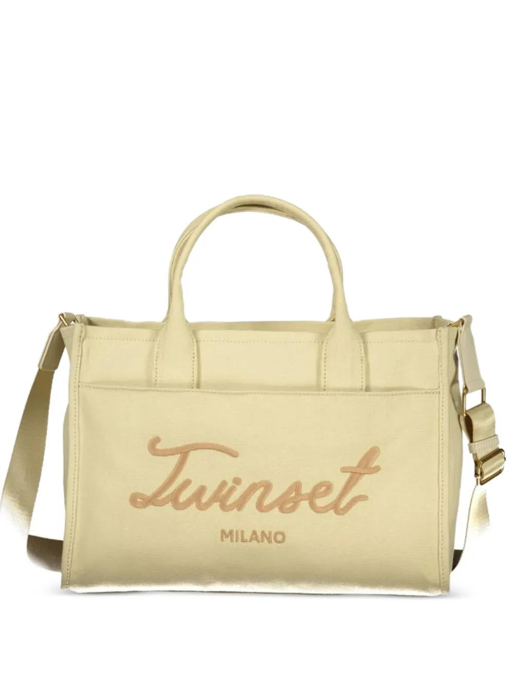 TWINSET logo-embroidered tote bag - Toni neutri