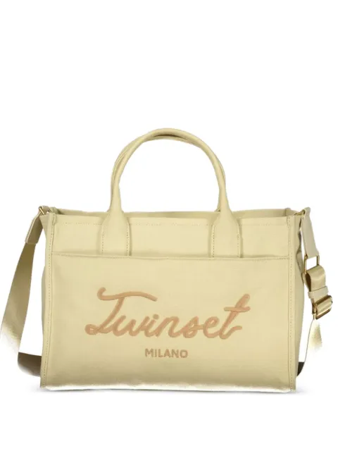 TWINSET logo-embroidered tote bag