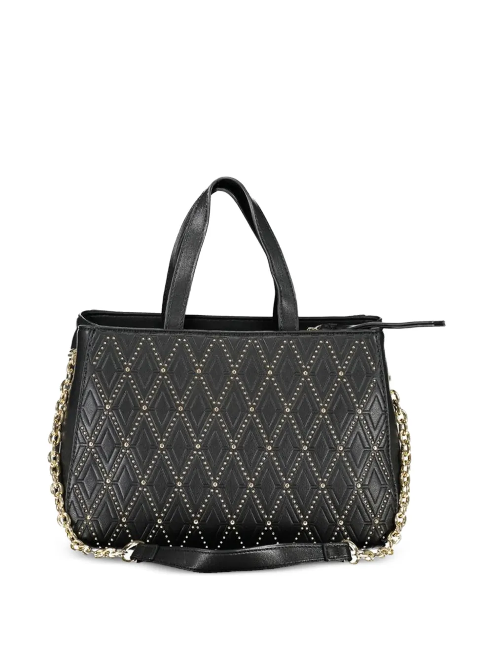MARIO VALENTINO Shopper verfraaid met studs en diamantvormige voering Zwart