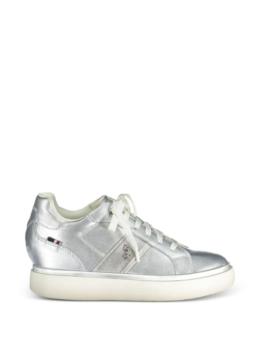 U.S. POLO ASSN. Angie metallic lace-up sneakers - Silber