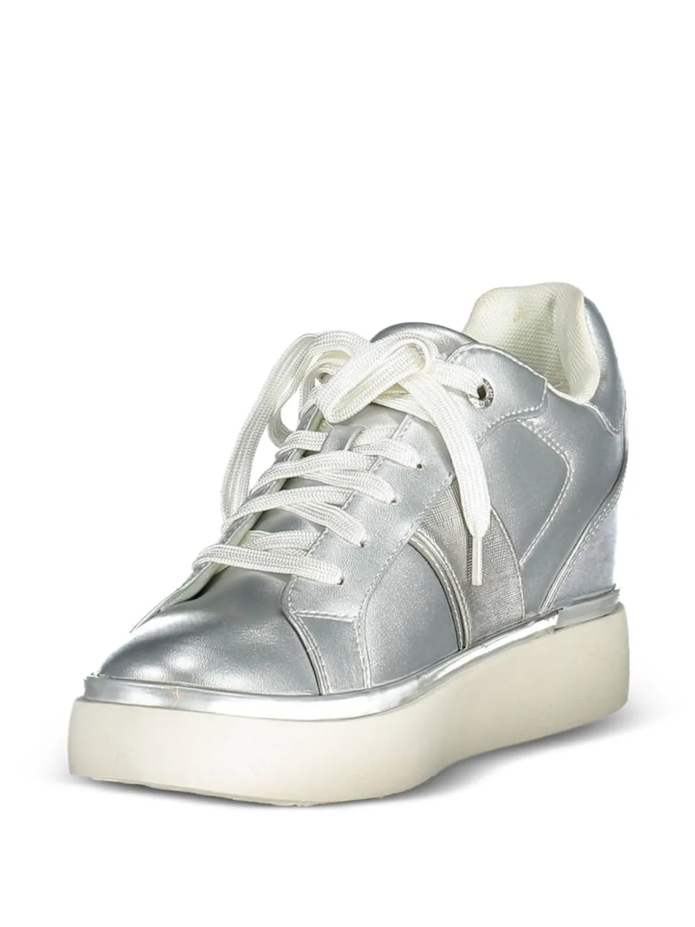 U.S. POLO ASSN. Angie metallic lace-up sneakers Zilver