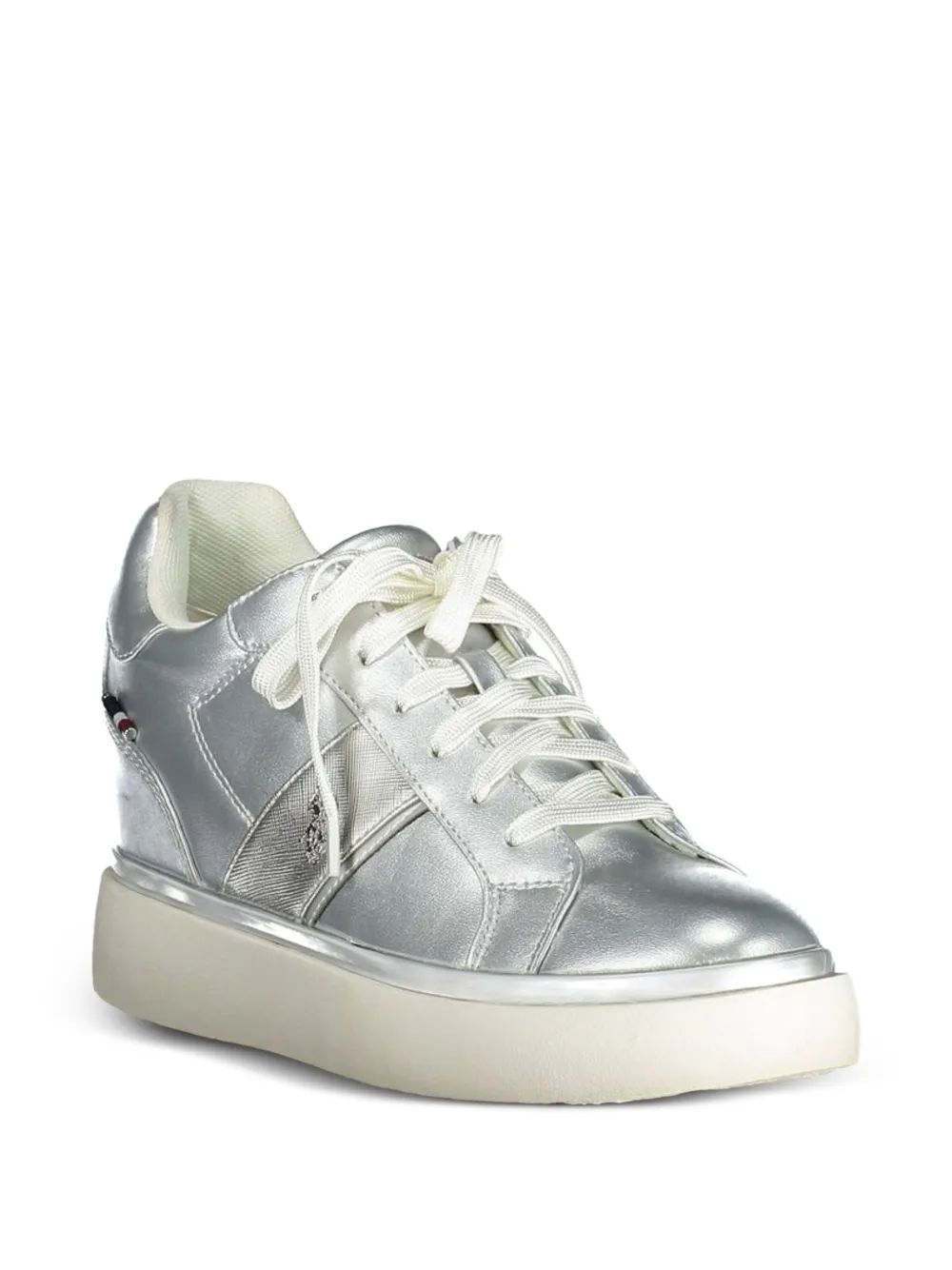 U.S. POLO ASSN. Angie metallic lace-up sneakers Zilver