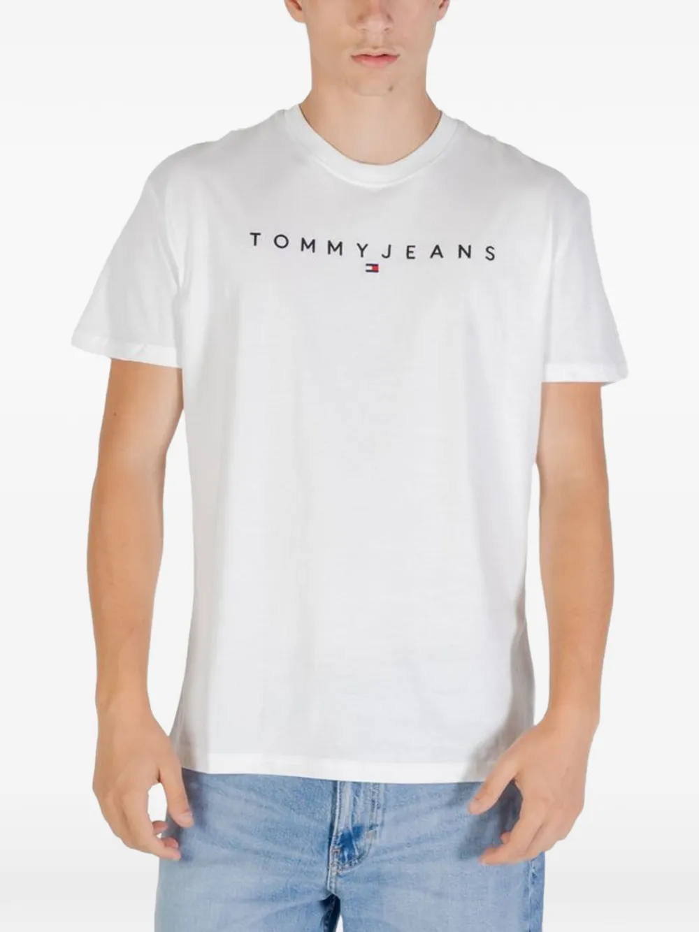 Tommy Jeans logo-print cotton T-shirt - Bianco