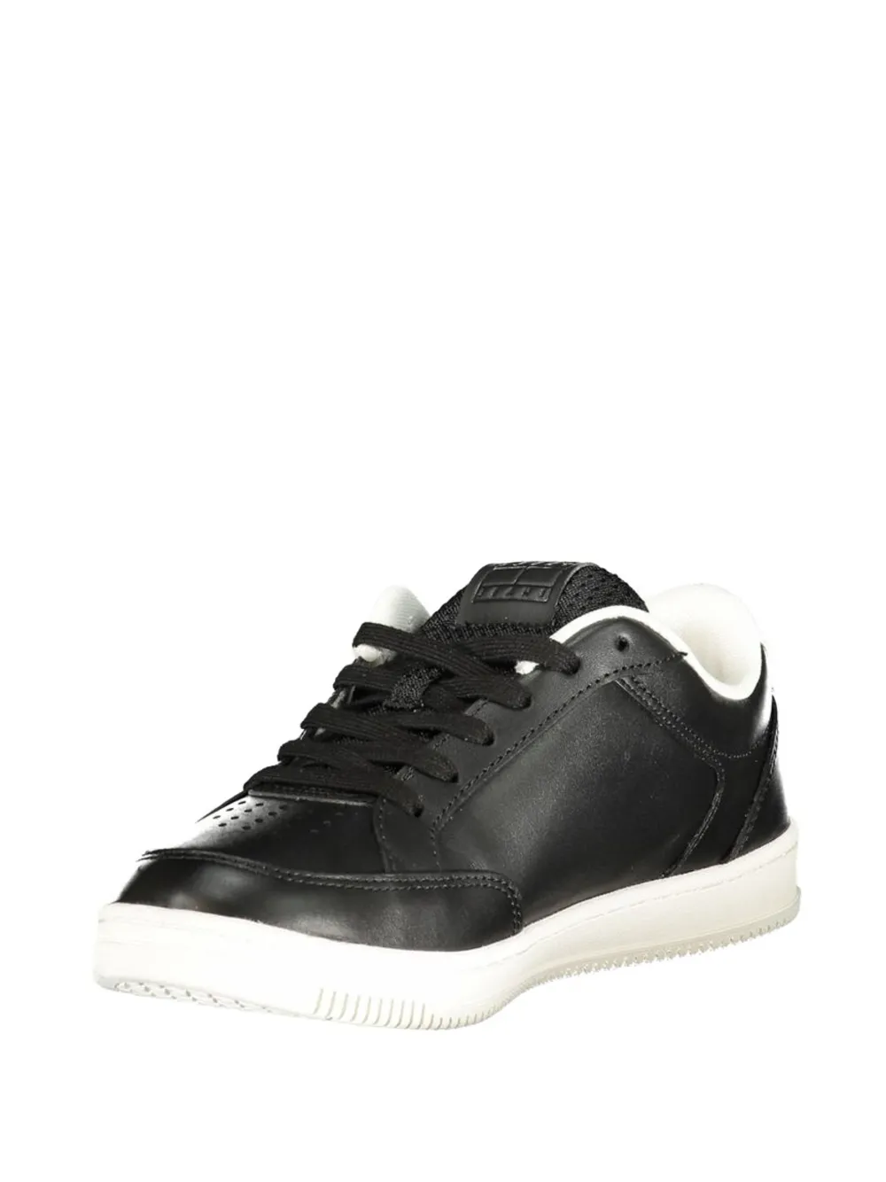 Tommy Hilfiger logo-patch perforated sneakers Zwart