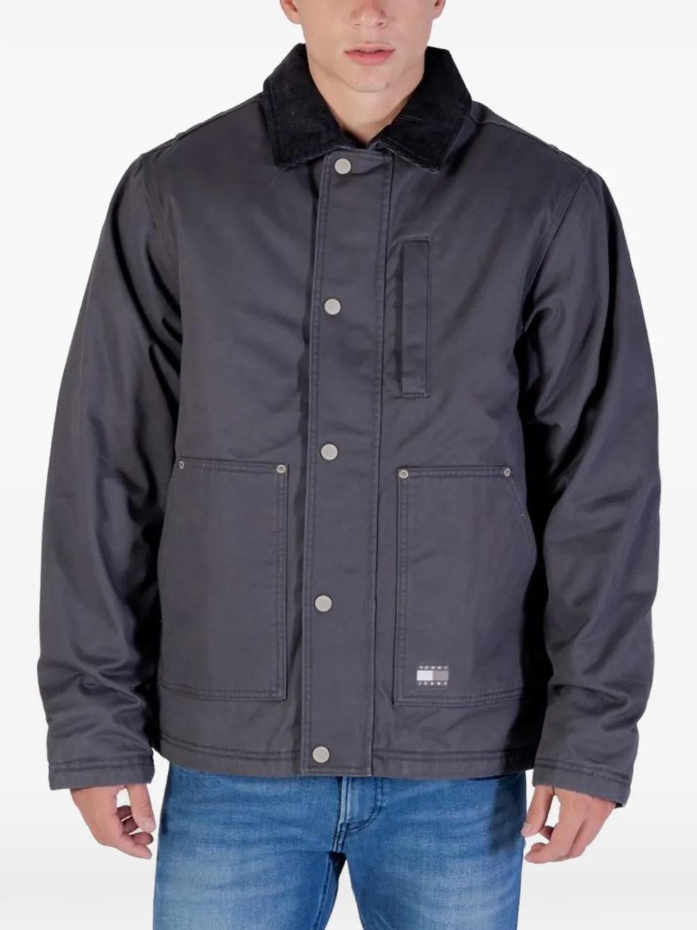 Tommy Jeans corduroy-collar denim jacket - Grau