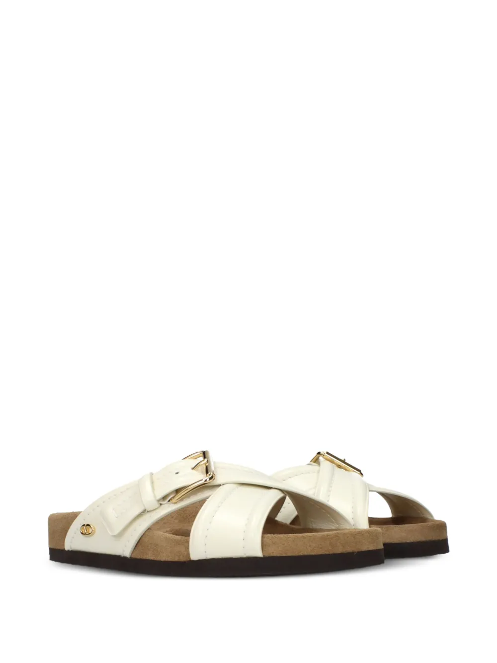 Valentino Garavani VLogo Signature crossover-strap sandals Beige