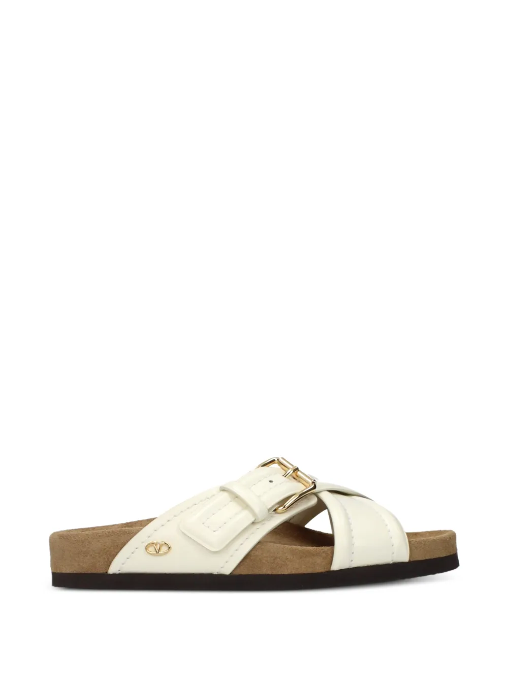 Valentino Garavani VLogo Signature crossover-strap sandals Beige