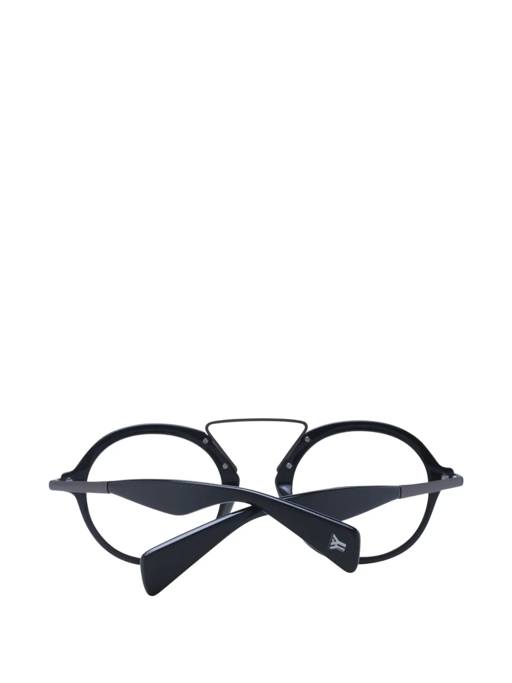 Yohji Yamamoto Bril met rond montuur Zwart