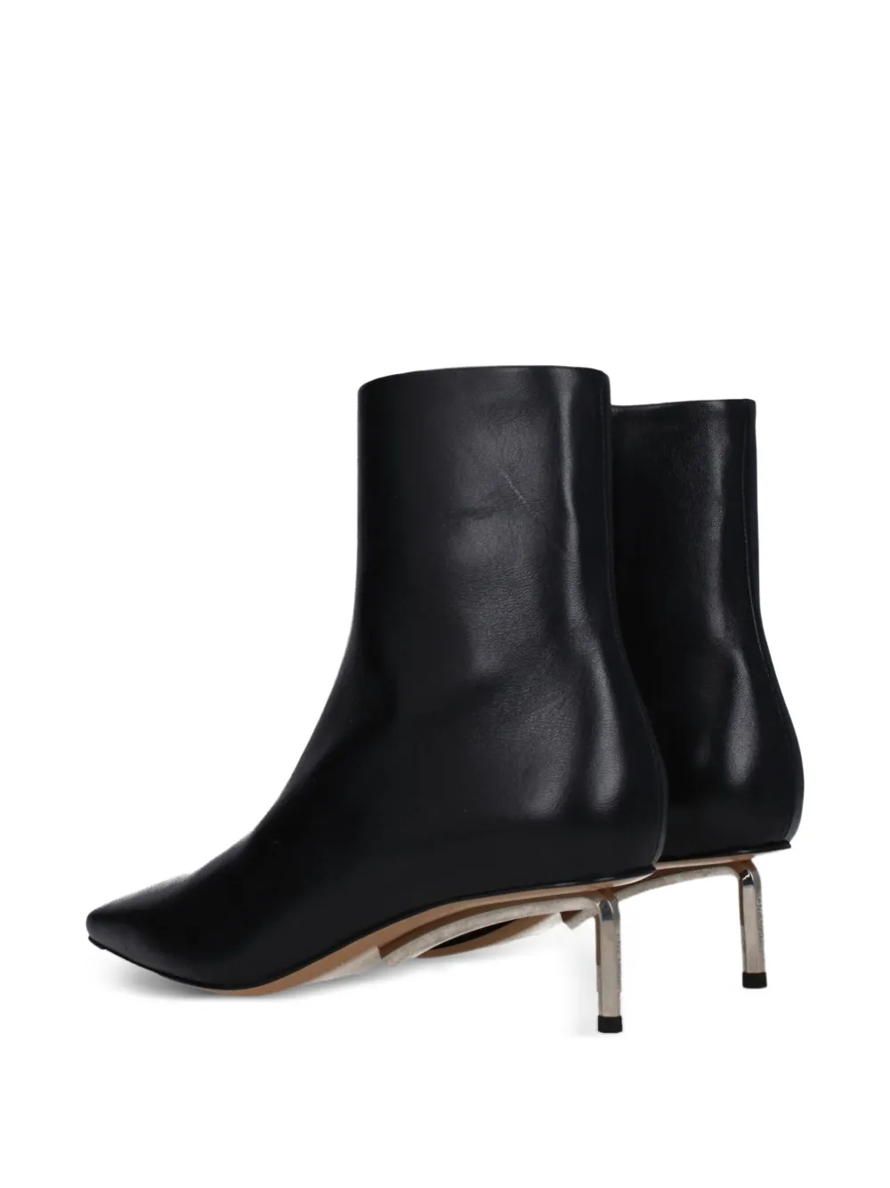 Off-White Geometric-heel Pointed-toe Ankle Boots in Black, view 3