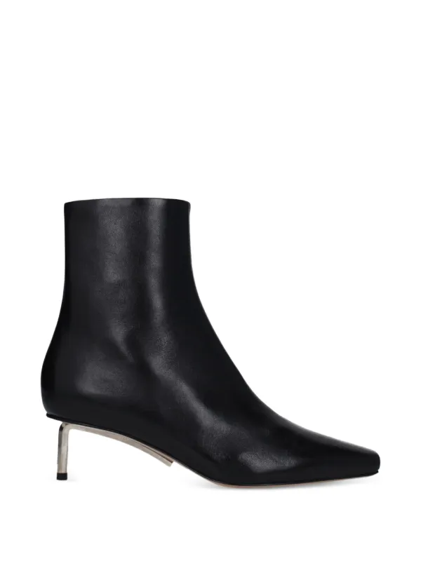 Off-White Geometric-heel Pointed-toe Ankle Boots in Black