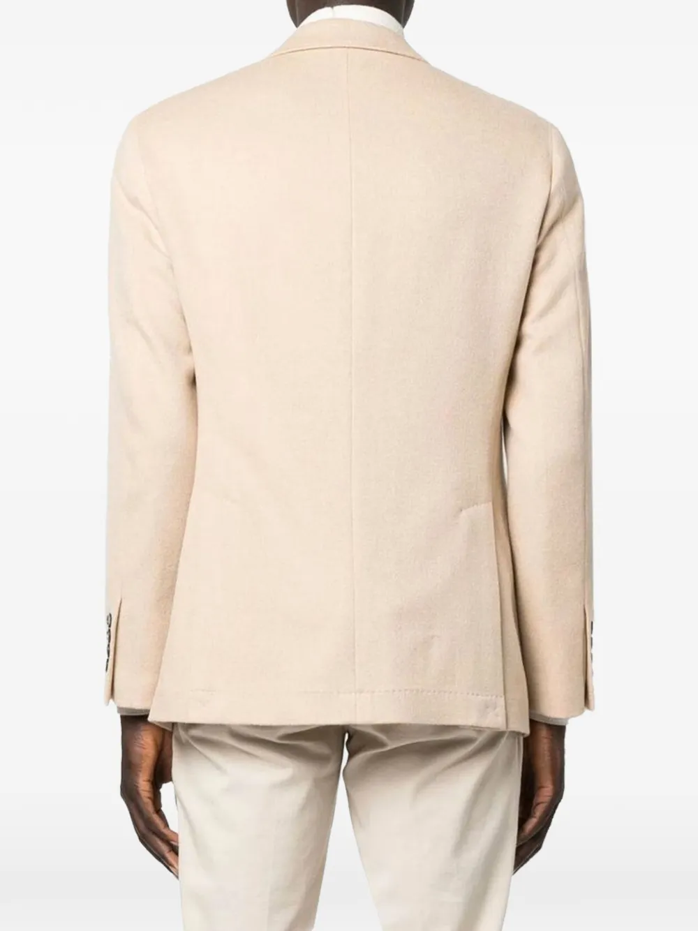 Brunello Cucinelli Jack met puntige revers en dubbele rij knopen Beige