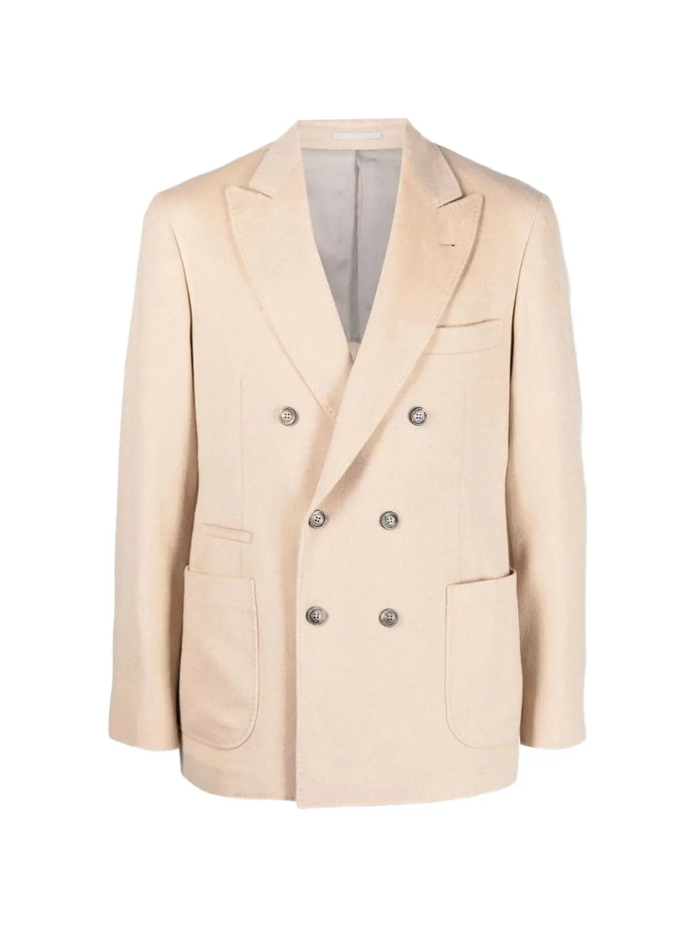 Brunello Cucinelli double-breasted peak-lapel jacket - Nude