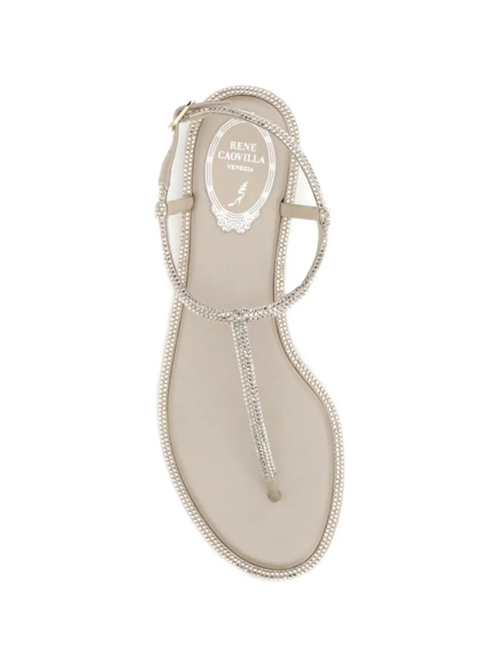 René Caovilla Diana embellished sandals Beige