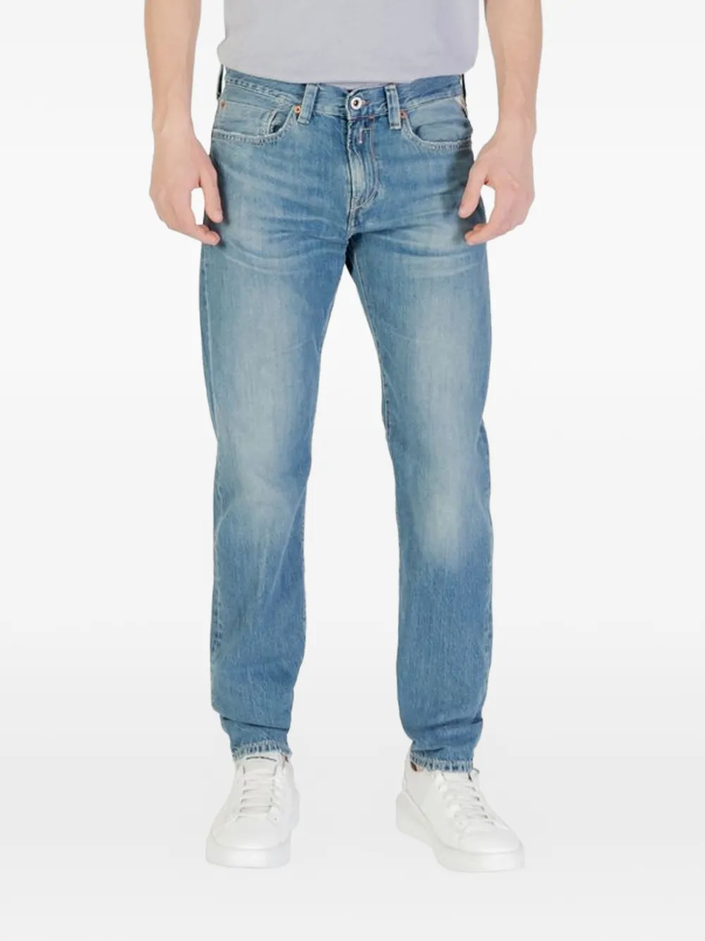 Replay faded-effect skinny jeans - Blau