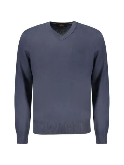 BOSS V-neck logo-embroidered sweater
